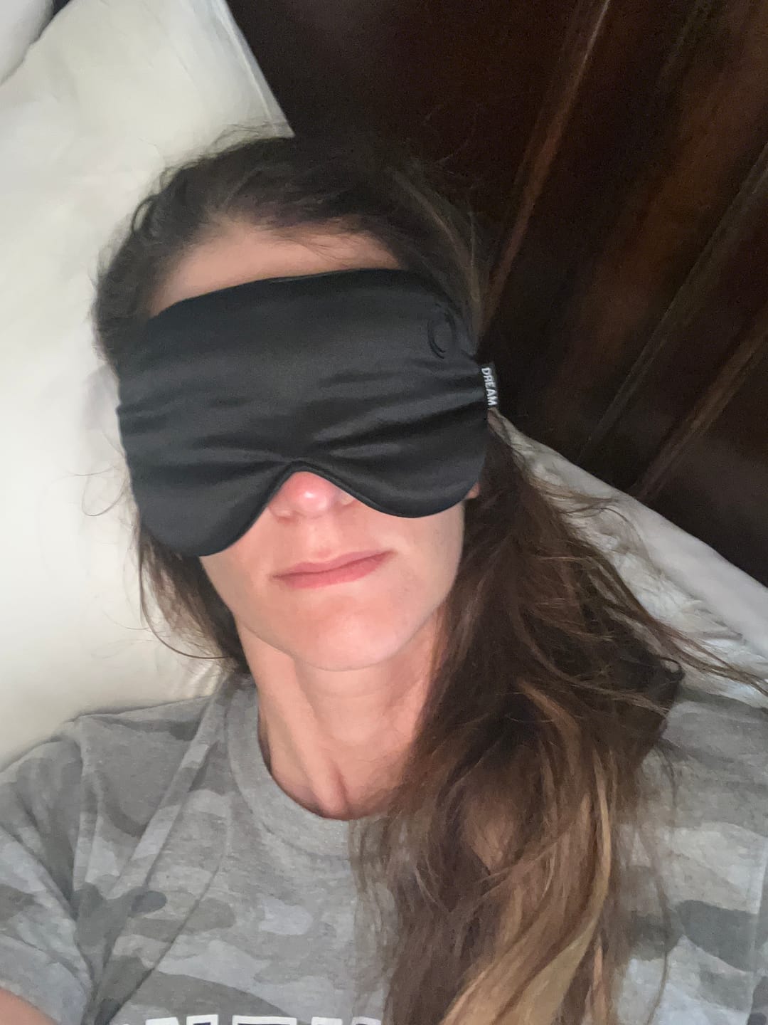 Customer photo review of Performance Silk Sleep Mask