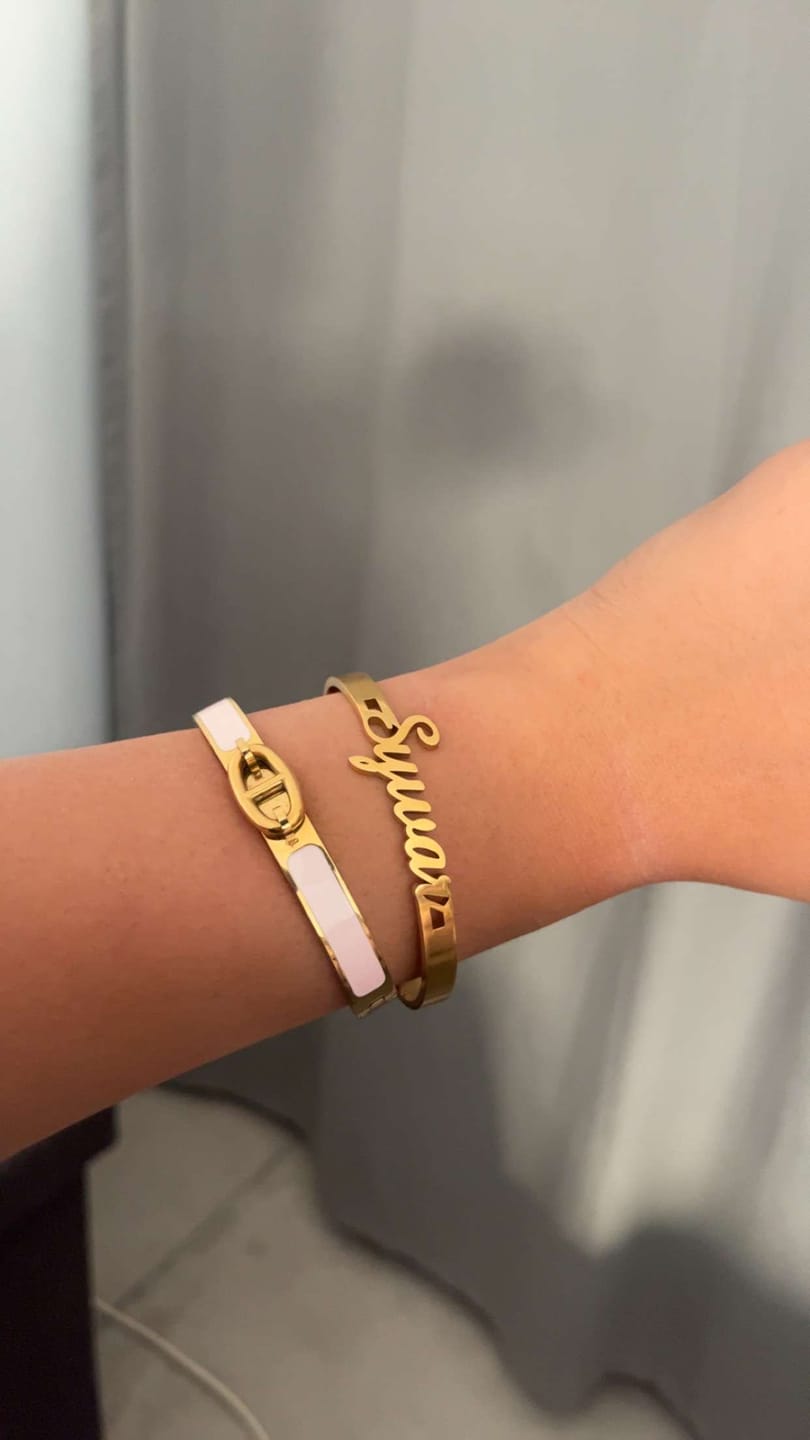 Customer photo review of Bracelet Jonc Avec Fermoir Personnalisé