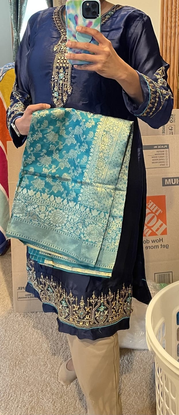 Customer photo review of Pakistani Roka Nikah Wear Stylish Salwar Kameez Trouser Pant Suits