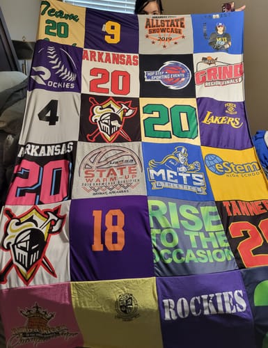 T-shirt quilt featuring rockies by Mary from AR