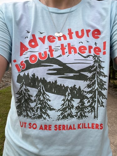 Customer photo review of Adventure Is Out There Tee