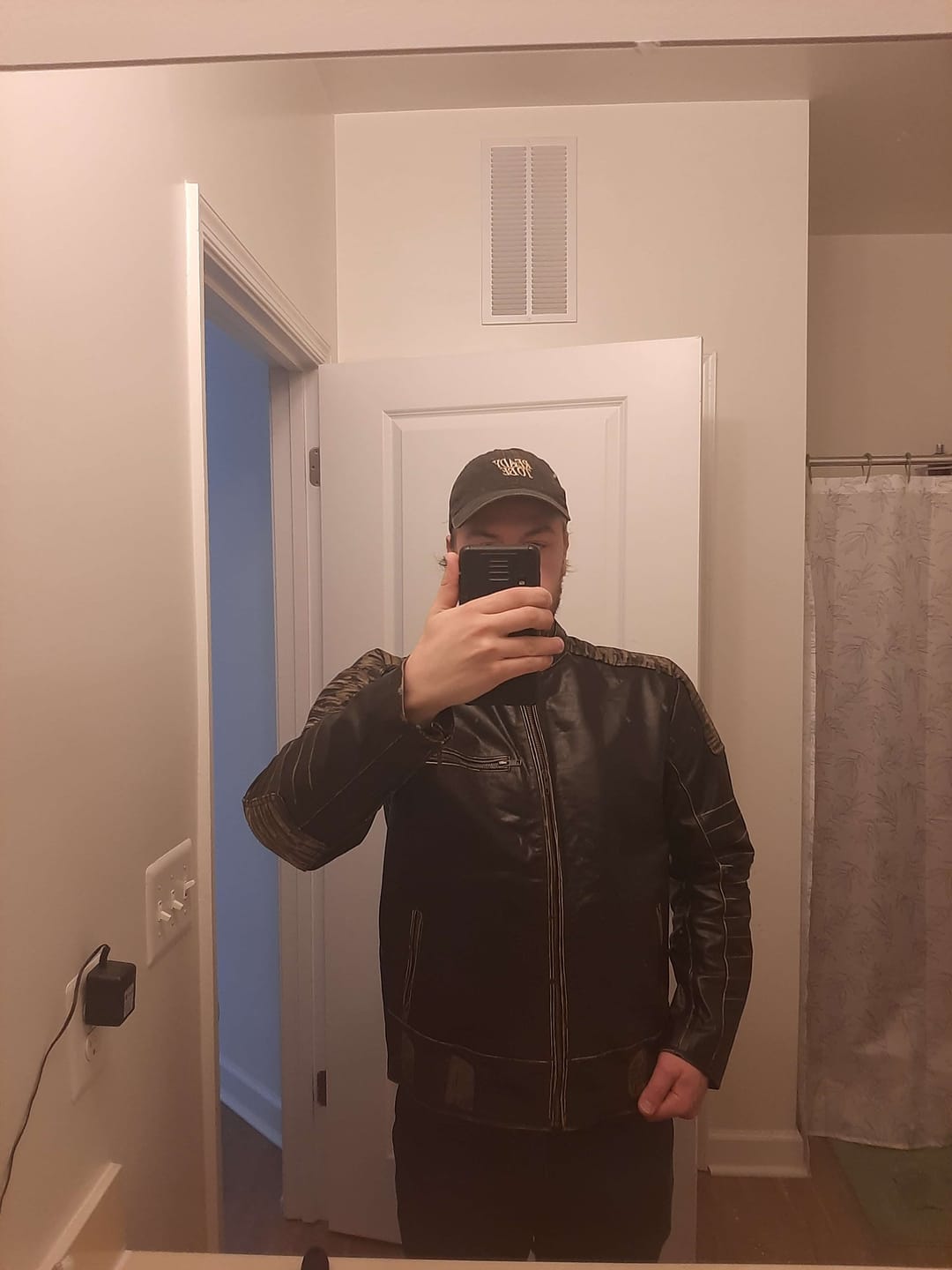 Customer photo review of Retro Motorcycle Leather Jacket With Protection