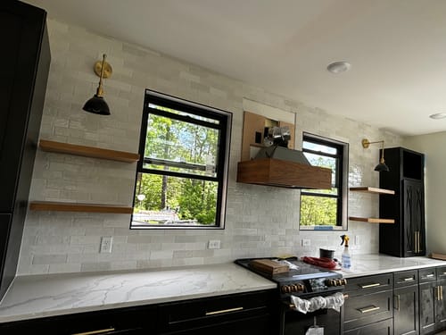 Customer photo review of White Oak Floating Shelves