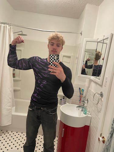 Customer photo review of Curse Mark Compression T-Shirt