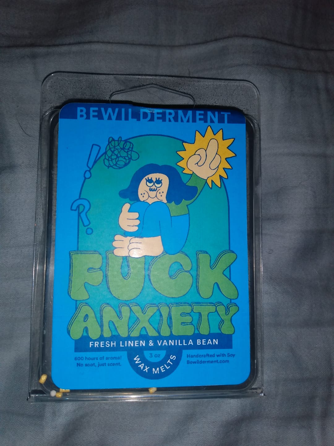 Customer photo review of F*ck Anxiety Wax Melts