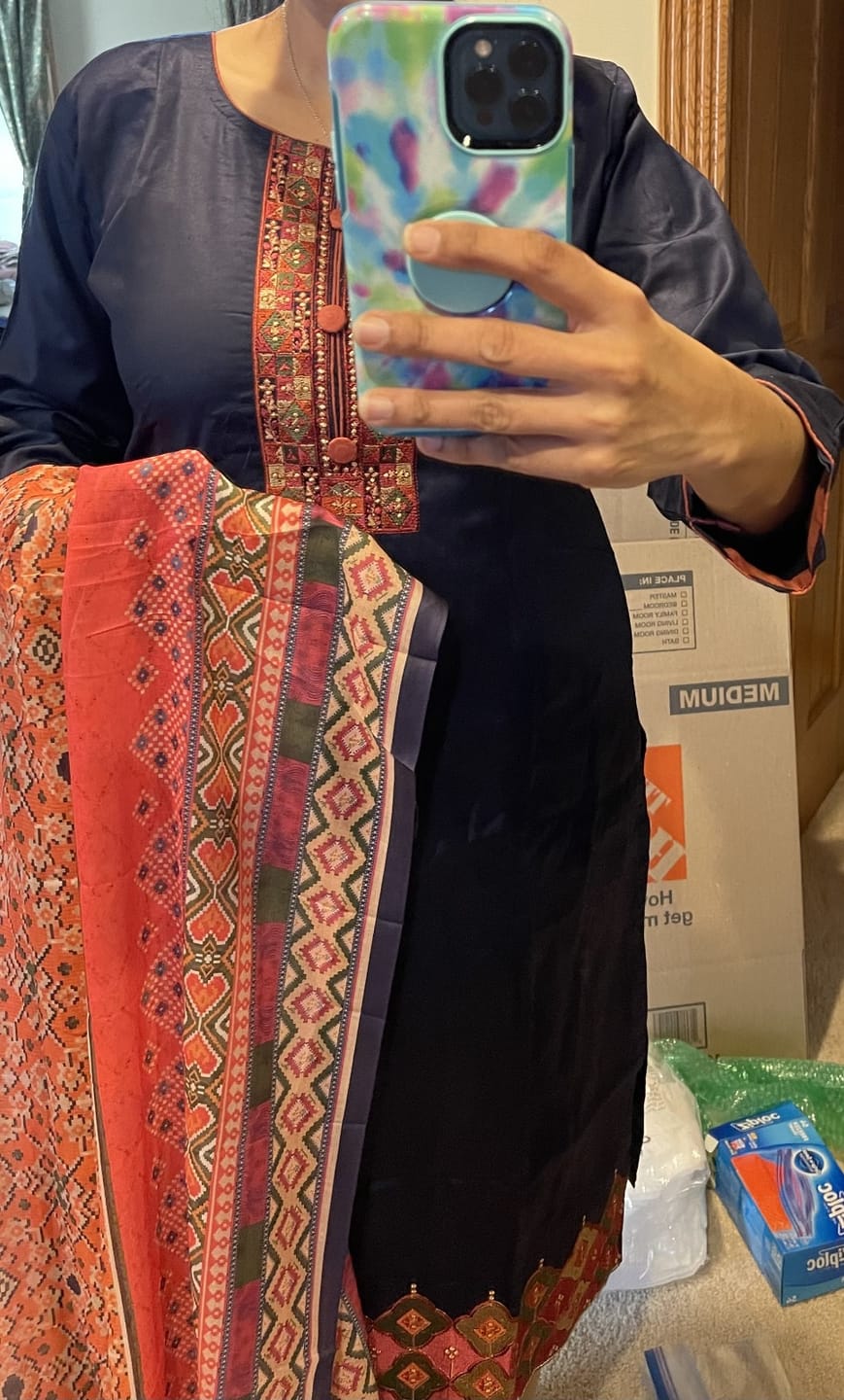 Customer photo review of Casual Women's Wear Stitched Salwar Kameez Suits With Digital Printed Work