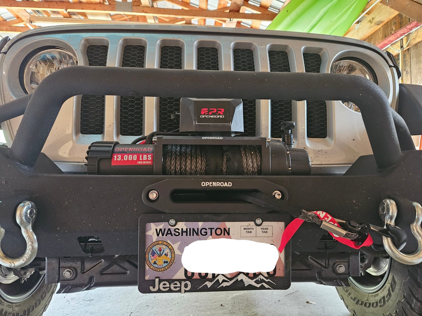 Customer photo review of OPENROAD 13,000 lbs Winch with Synthetic Rope - Panther Series 2s