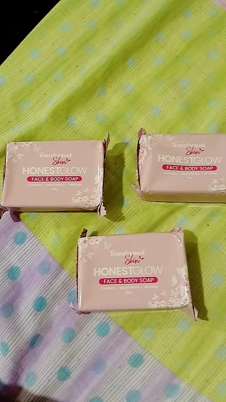 Customer photo review of Honest Glow Glass Skin Face & Body Soap Infused With Centella Asiatica