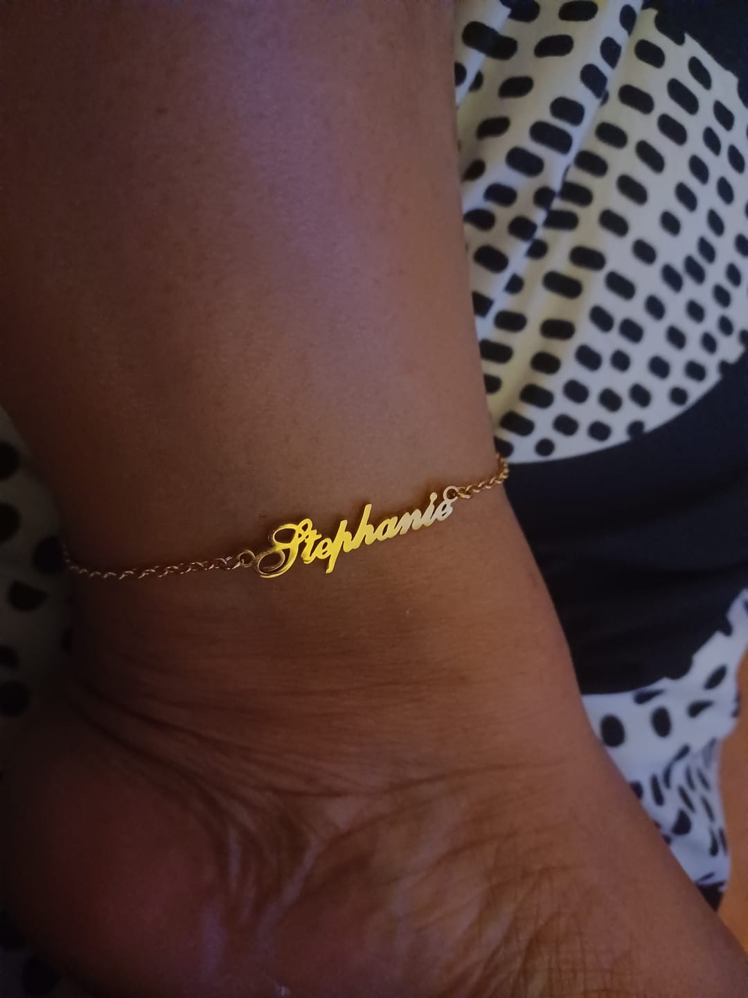 Customer photo review of Personalized Name Anklet/ Bracelet