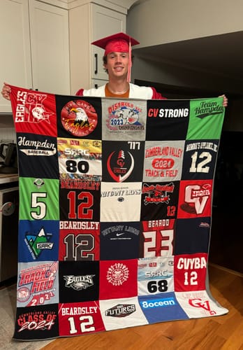 T-shirt quilt featuring cumberland valley high school track & field by Christie from PA