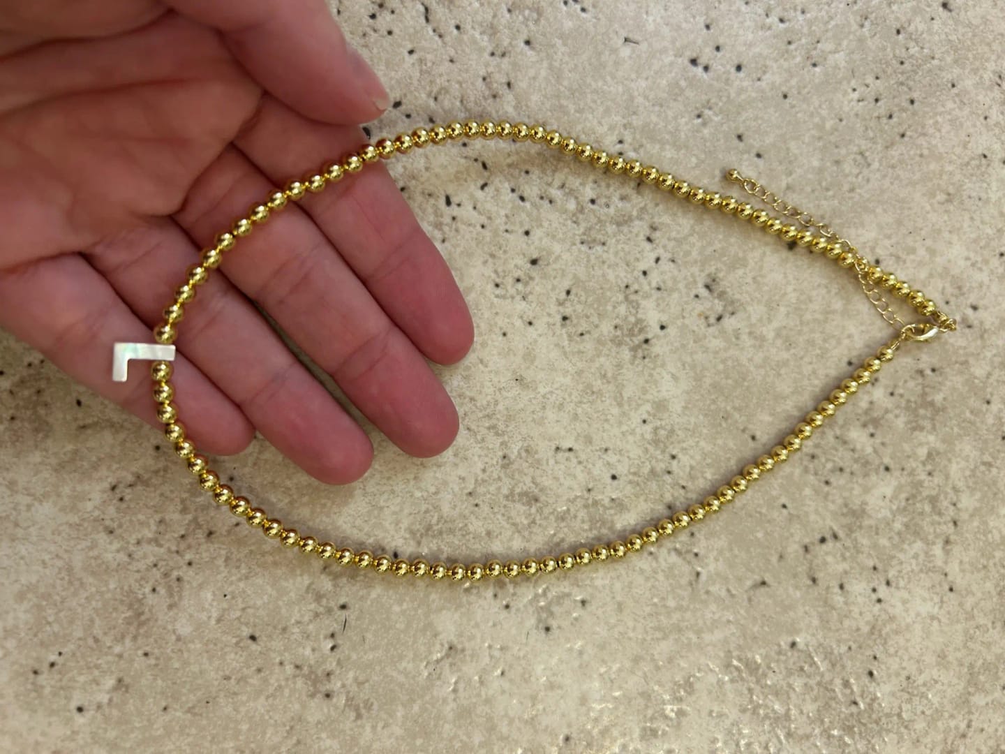 Customer photo review of Sunshine Beads Initial Choker