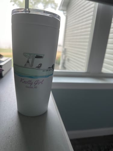 Customer photo review of Custom 20 oz. Stainless Steel Boat Tumbler