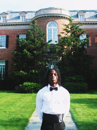 Customer photo review of Men's Poly Satin Bow Tie and Cummerbund Sets