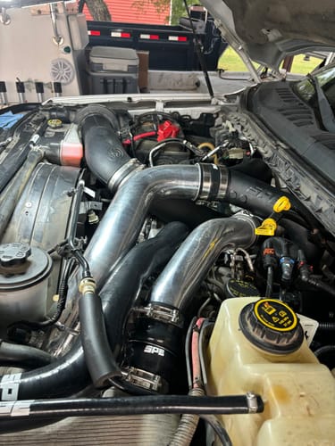 Customer photo review of SPE Motorsport 2011-2022 6.7L Powerstroke Coolant Hose Reroute Kit