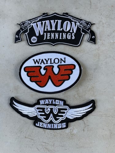 Customer photo review of Waylon Jennings Flying W Wings Patch