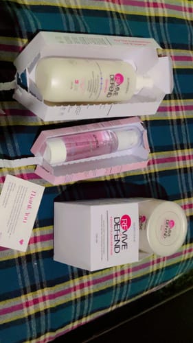 Customer photo review of REVIVE & DEFEND INSTANT GLASS HAIR MASK