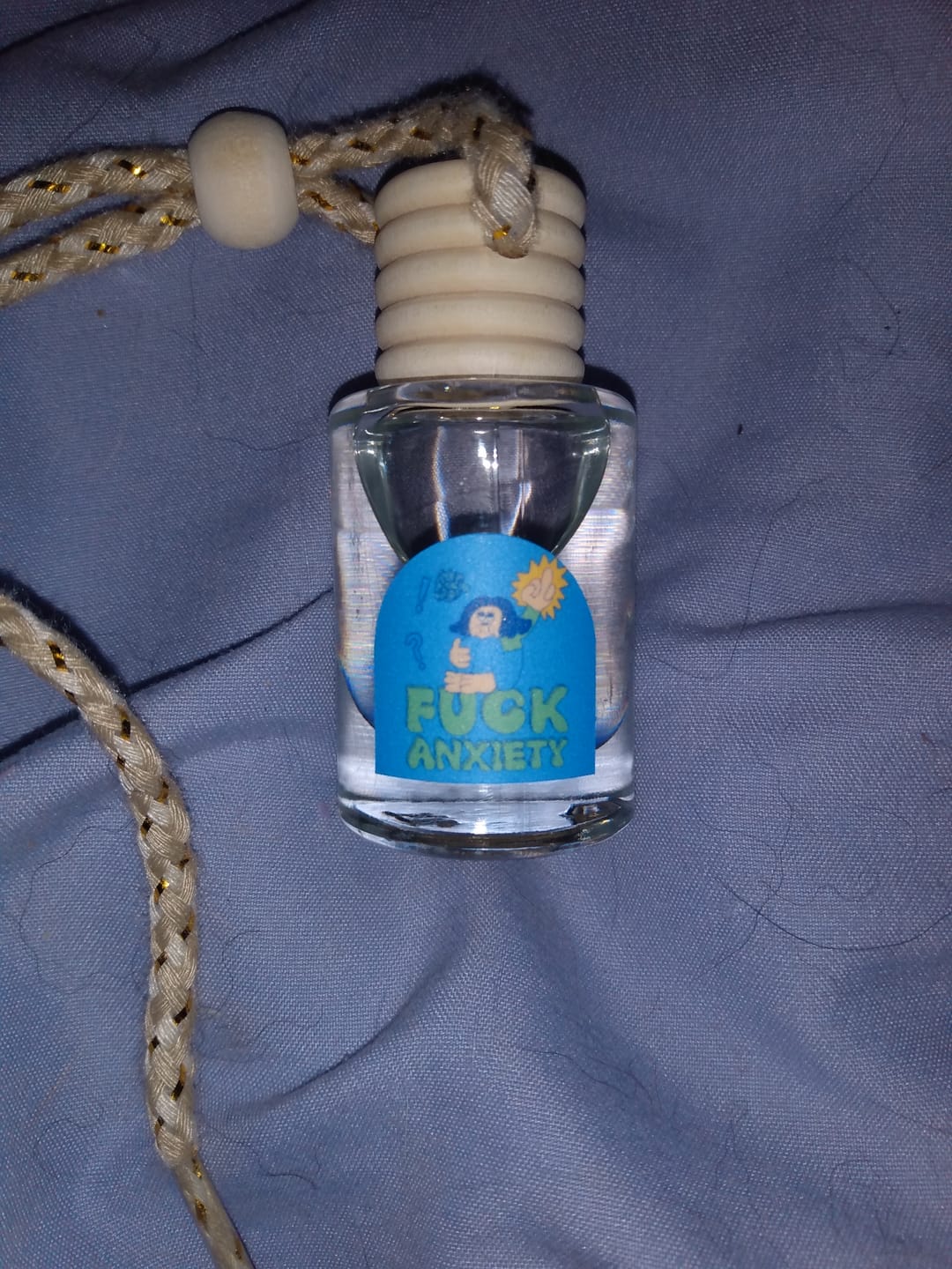 Customer photo review of Fuck Anxiety Car Freshie