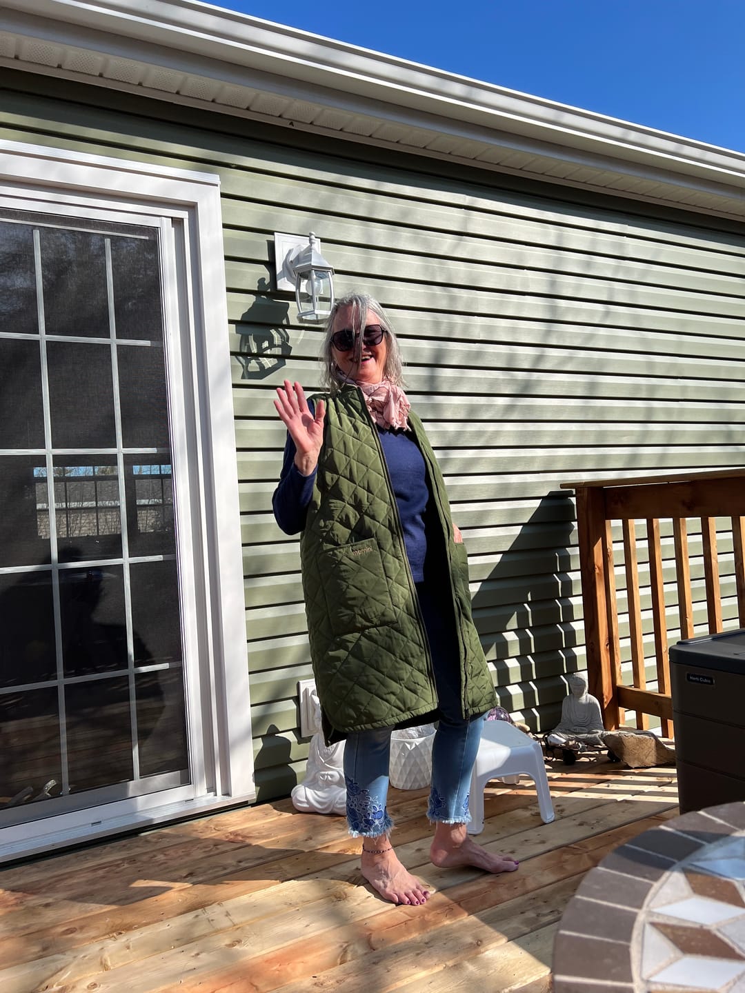 Customer photo review of Long Liner - Chive Green