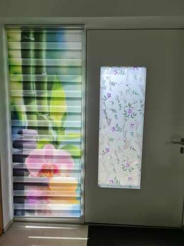 Customer photo review of Foto Klemmfix Doppelrollo "Spa Steine mit Orchideeblüte"