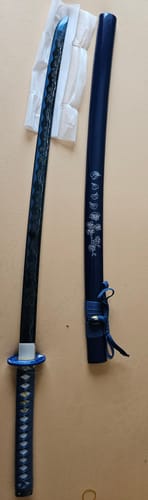 Customer photo review of blue katana blade
