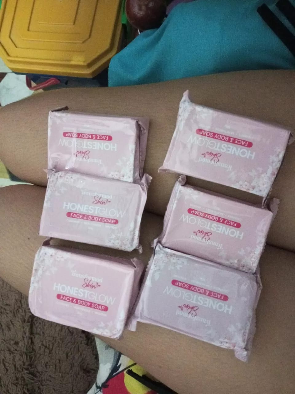 Customer photo review of Honest Glow Glass Skin Face & Body Soap Infused With Centella Asiatica