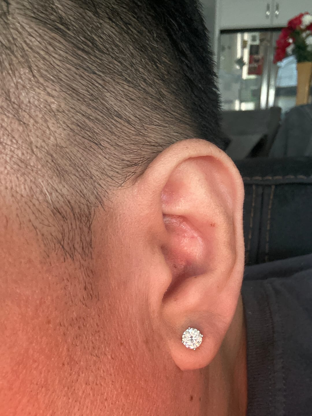 Customer photo review of 6MM Moissanite Earrings