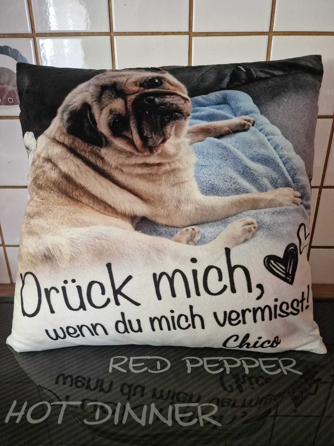 Customer photo review of Wenn du mich vermisst - Paar-Kissen