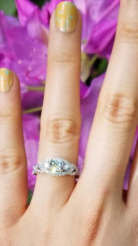 Customer photo review of 3-Stone Woven 0.45ct CZ Ring in Sterling Silver