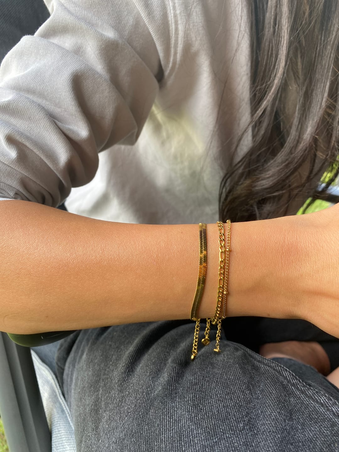 Customer photo review of Snake Skin Armband | 18K vergoldet