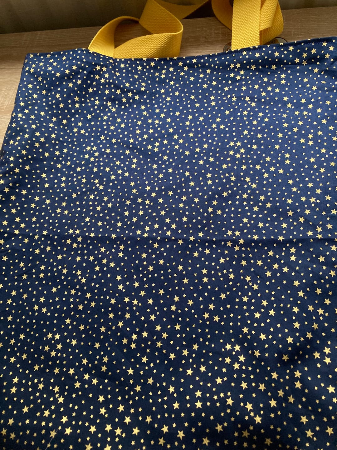 Customer photo review of Gold Stars Cotton Fabric