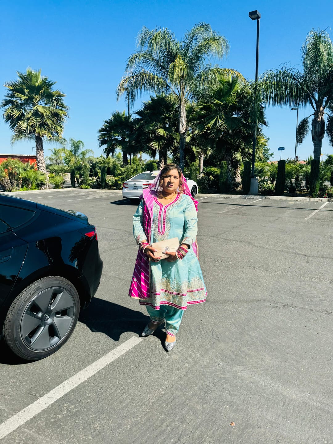 Customer photo review of Heavy Embroidery Work Wedding Wear Salwar Kameez Palazzo Suits