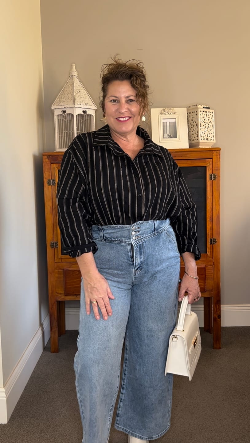 Customer photo review of Wide Leg Jean in Light Denim