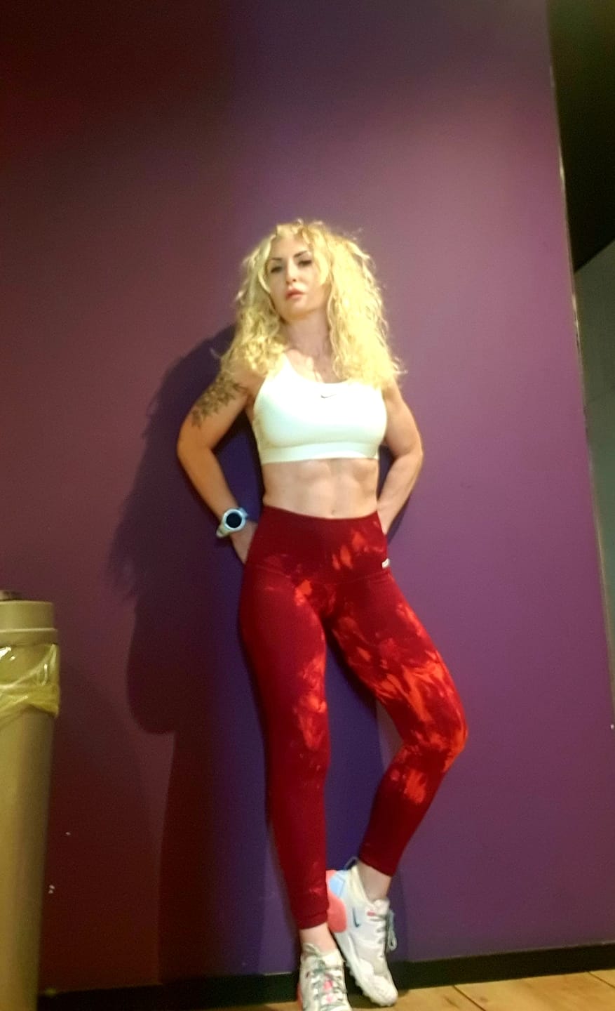 Customer photo review of Leggings Maltinto Rosso Inferno
