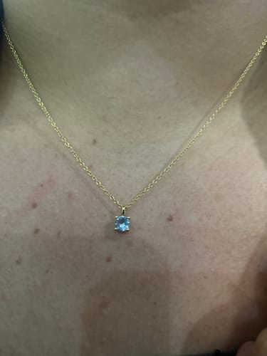 Customer photo review of Classic Birthstone Necklace March