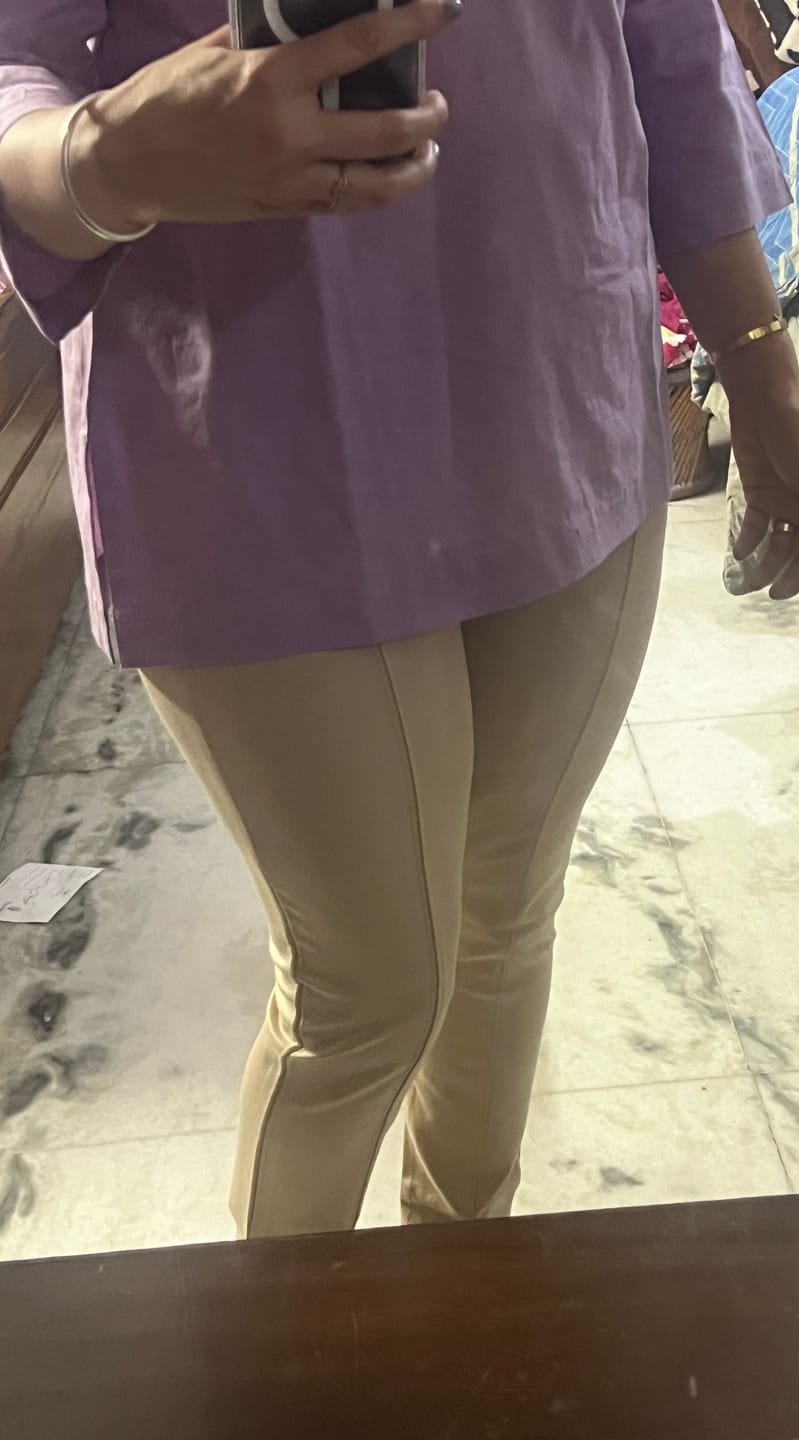 Customer photo review of Beige 4-Way Stretchable Pants