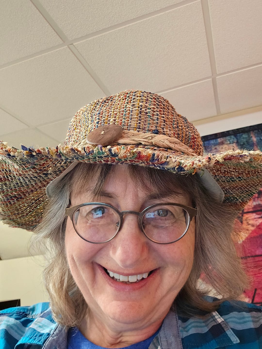Customer photo review of Rainbow Woven Hemp Hat