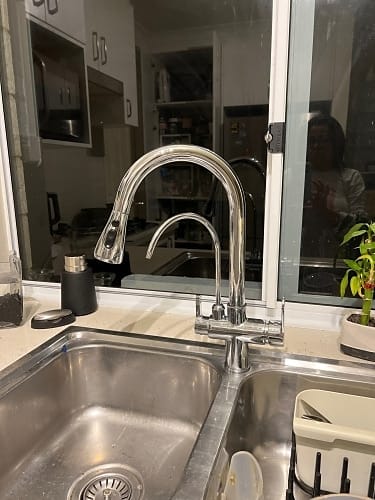 Customer photo review of Karlstad - Three Ways Kitchen Faucet with Filter Tap & Pull-Out Spout for Kitchen Sink