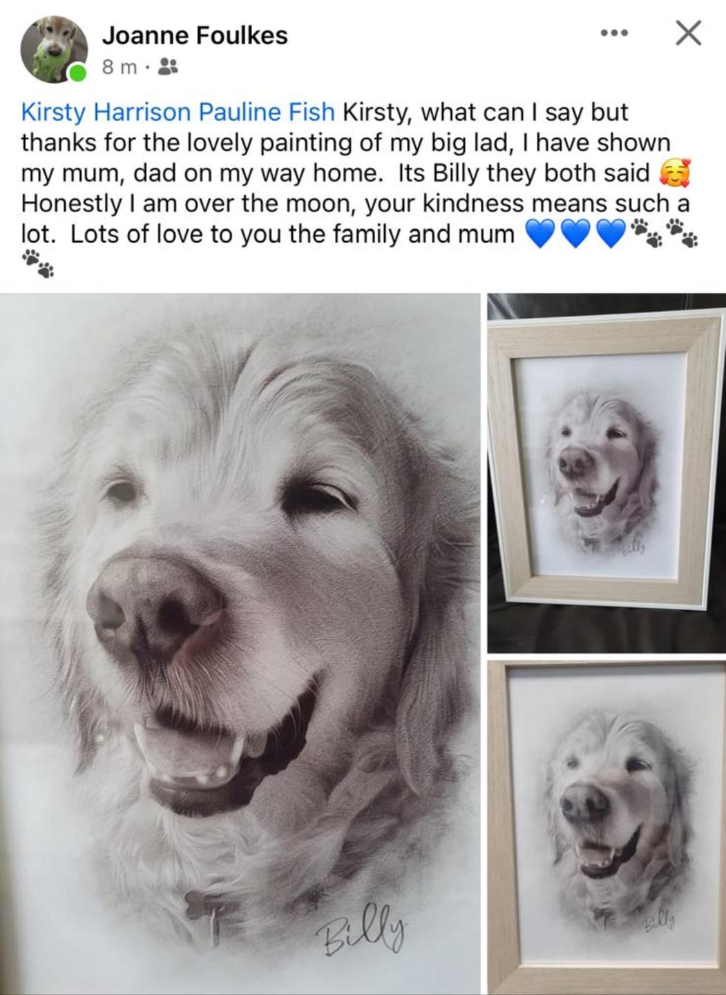 Customer photo review of Custom Pet Portrait From Your Photos – Black & White