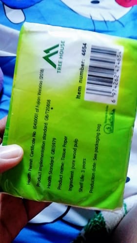 Customer photo review of 480 Sheets TC Organic Green Tea Facial Tissue Paper Towel