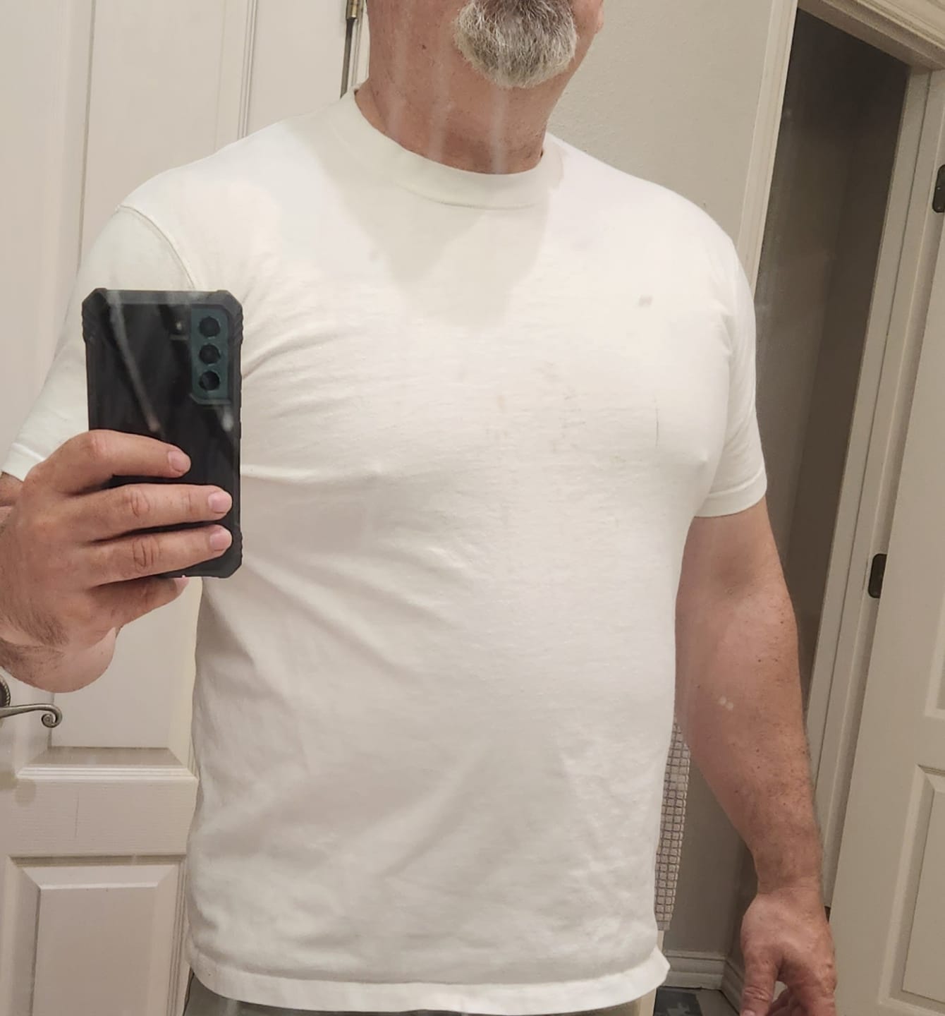 Customer photo review of 9 oz Cotton Tubular T-Shirt - White