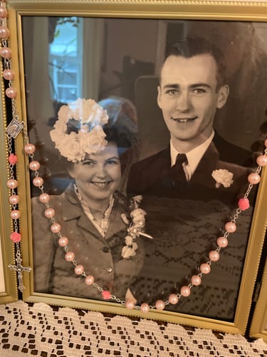Customer photo review of FREE Pink Rose Rosary with Lourdes Medal