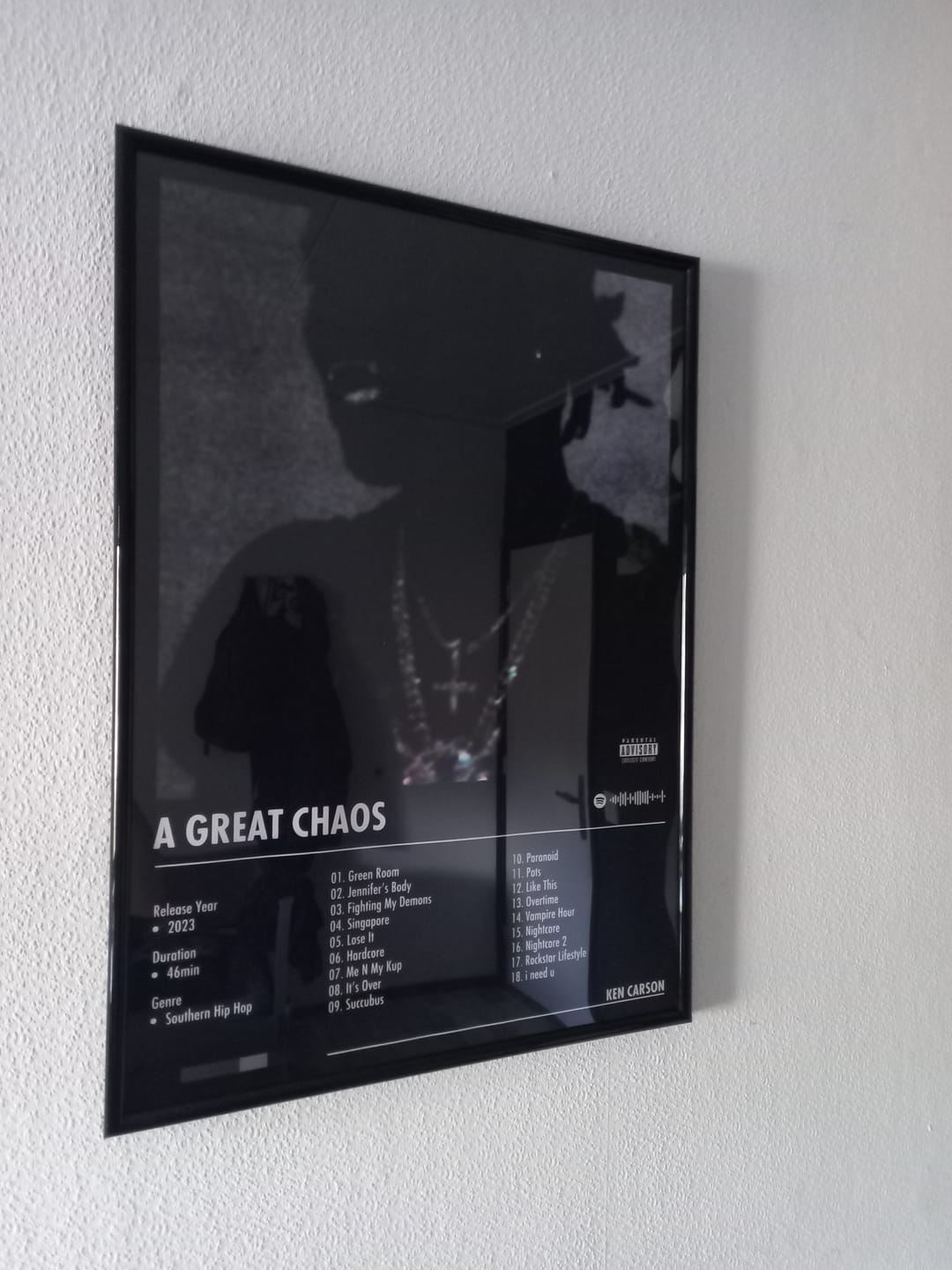 Customer photo review of Ken Carson - A Great Chaos | Album Cover Poster