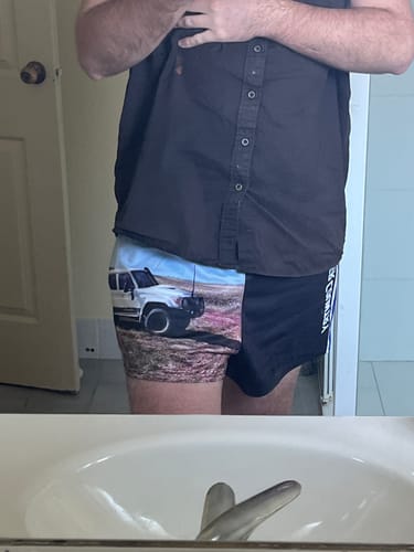 Customer photo review of 🔥NEW🔥 Footy Shorts - BLUE CRUISER COUNTRY