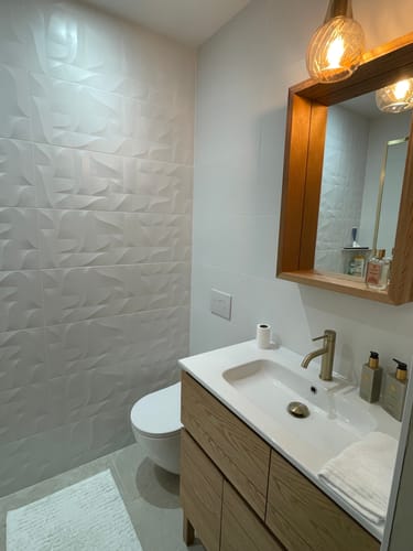 Customer photo review of Mitigeur de salle de bain or brossé