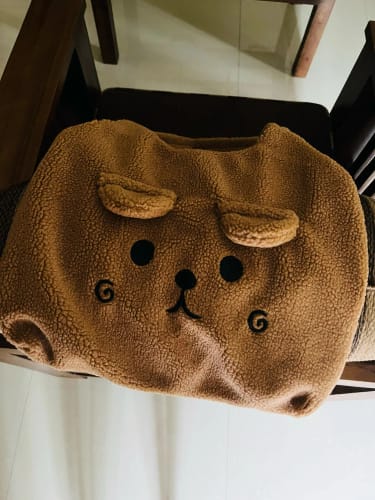 Customer photo review of Bear Snuggler Sherpa Tote
