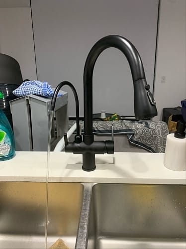Customer photo review of Karlstad - Three Ways Kitchen Faucet with Filter Tap & Pull-Out Spout for Kitchen Sink