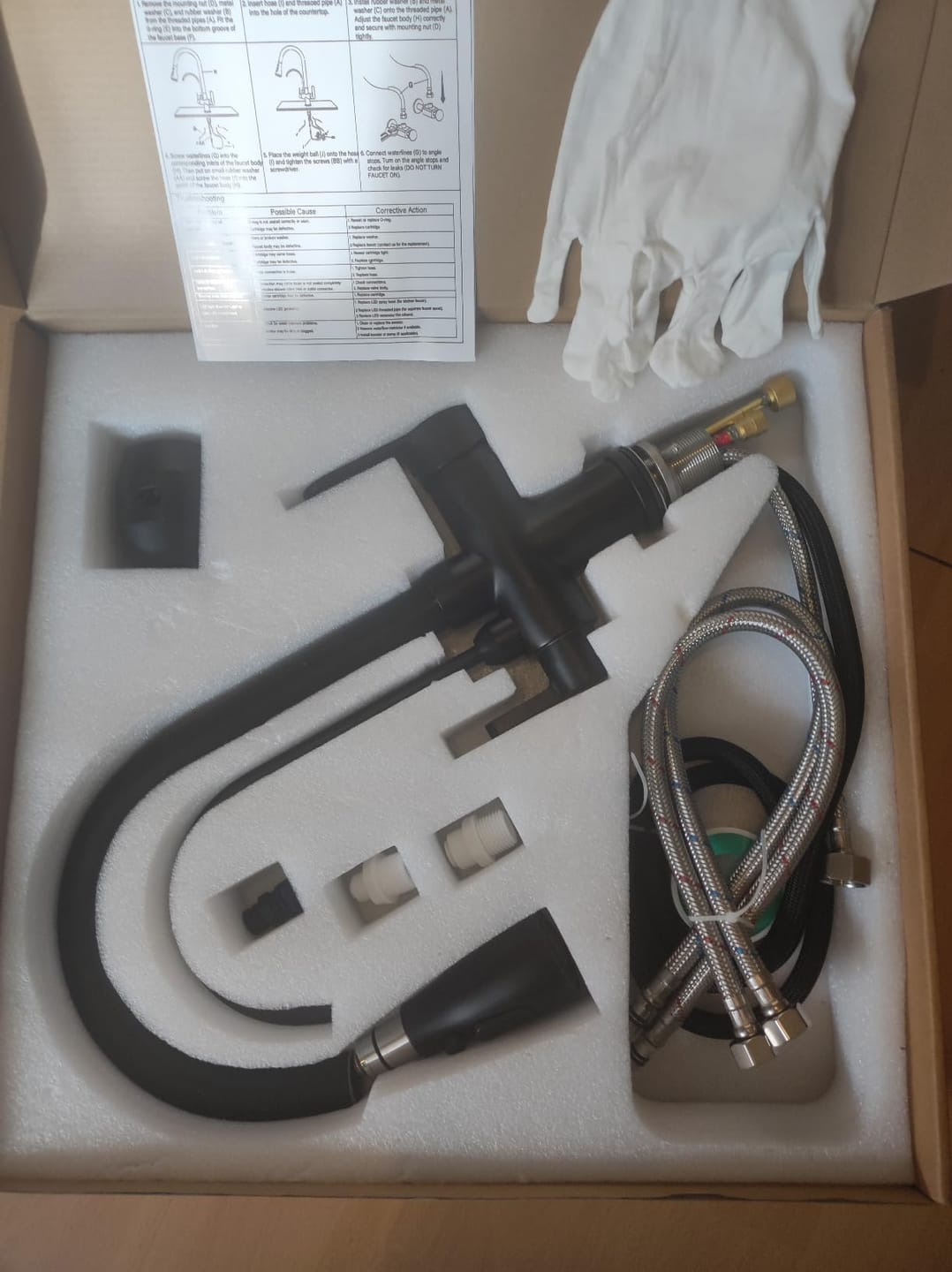 Customer photo review of Karlstad - Three Ways Kitchen Faucet with Filter Tap & Pull-Out Spout for Kitchen Sink