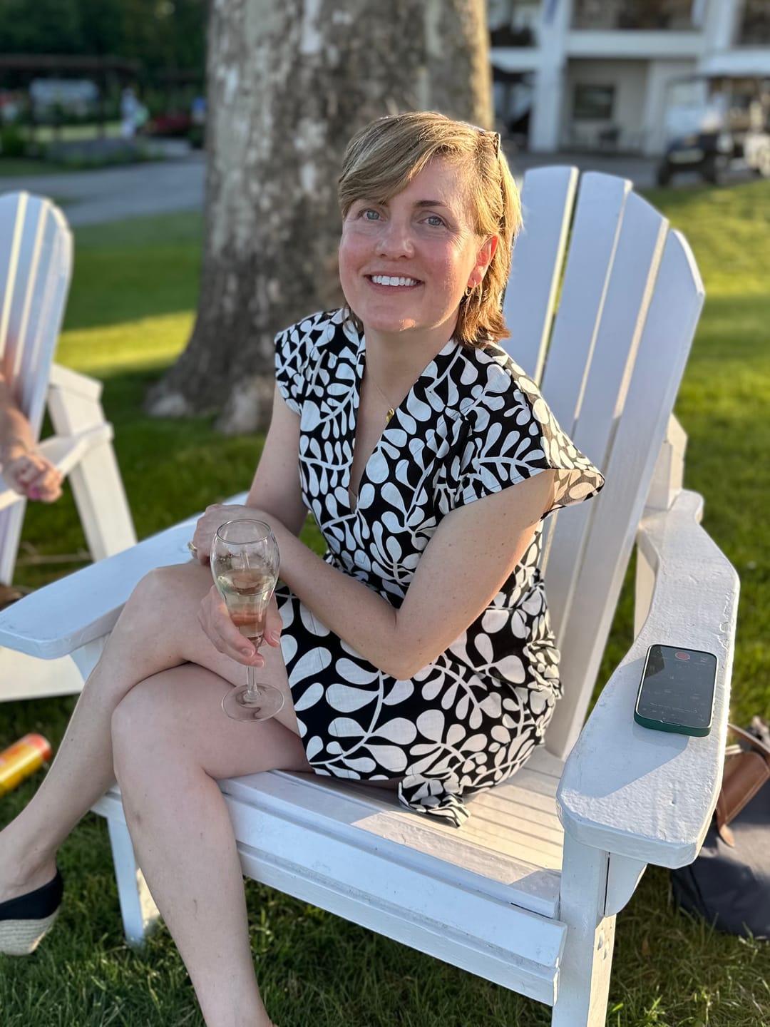 Customer photo review of ELAINE dress Black and White Fern