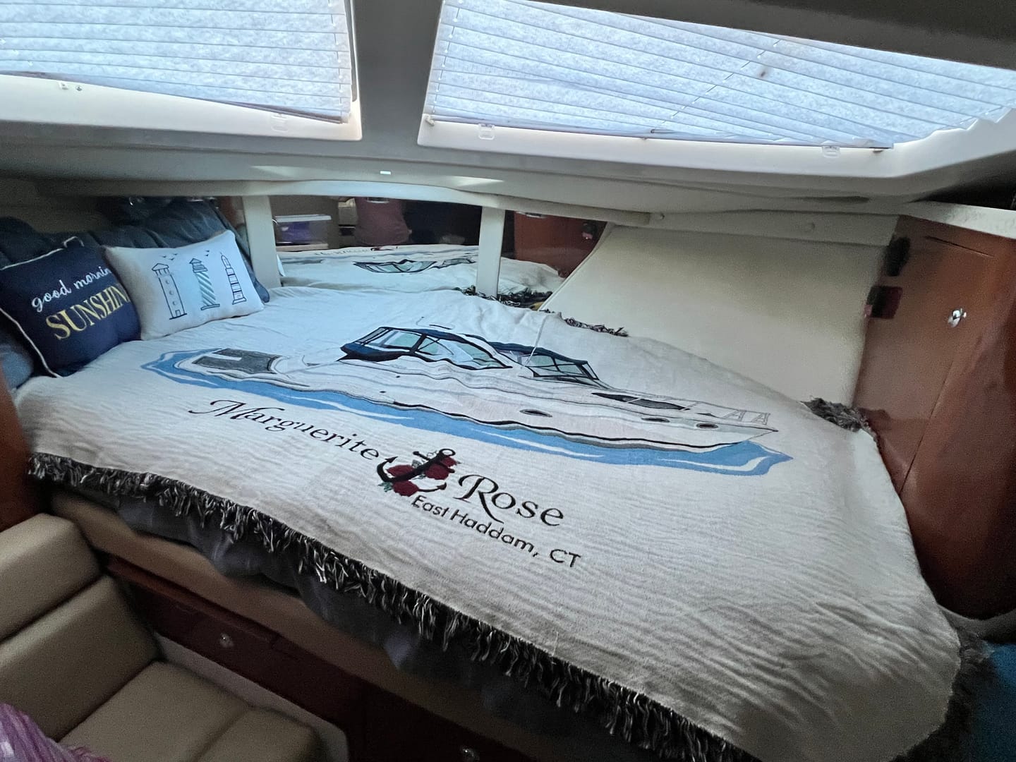 Customer photo review of Custom Woven Boat Blanket
