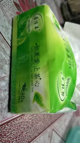Customer photo review of 480 Sheets TC Organic Green Tea Facial Tissue Paper Towel